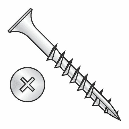 Newport Fasteners Deck Screw, #8 x 1-1/4 in, Steel, Flat Head, Phillips Drive, 500 PK V03321-PR-500